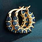 Zirconia Inlaid Circular Hoop Earrings