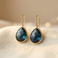 Vintage-Style Blue Crystal Drop Earrings