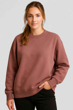 Oversized Brushed Fleece Sweatshirt with a Crew Neckline