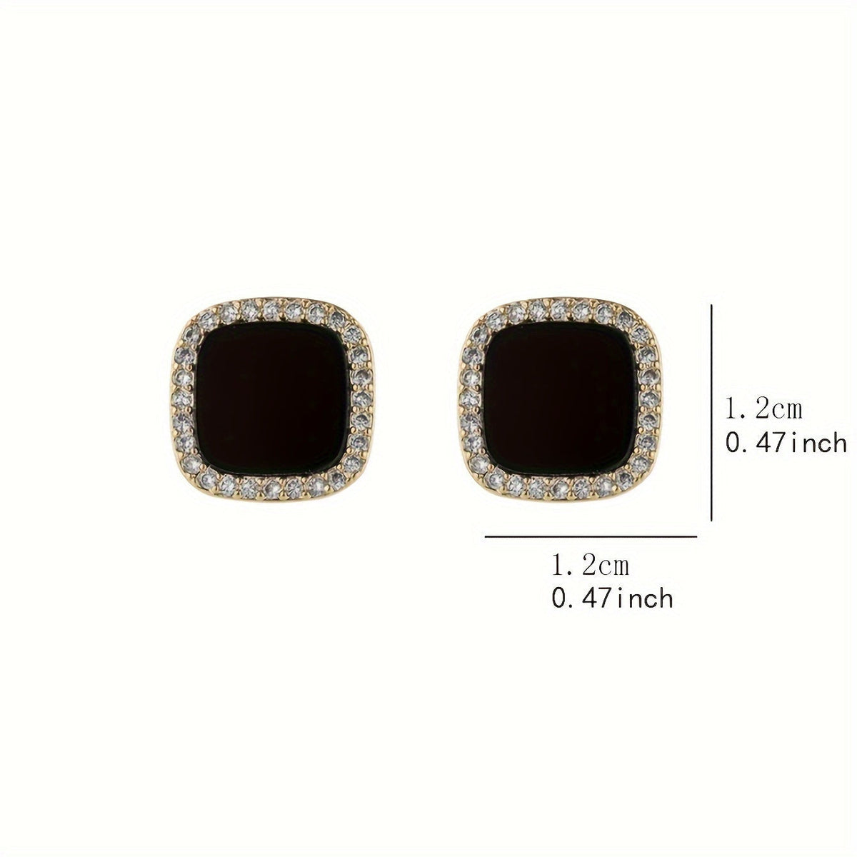 Square Rhinestone Stud Earrings