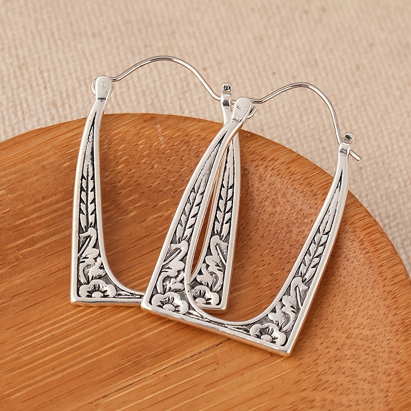 Vintage Boho U-Shape Floral Earrings