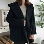 Reversible Cape Coat with Short Length and Warm Brushed Finish