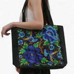 Floral Embroidered Artisan-Style Zip Shoulder Bag