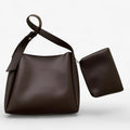 Large-Capacity Supple PU Leather Wide-Strap Shoulder Bag