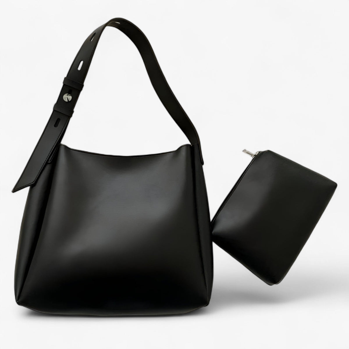 Large-Capacity Supple PU Leather Wide-Strap Shoulder Bag