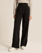 High-Rise Wide-Leg Trousers with a Pleated Front