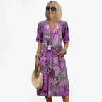 Jurk met bloemendessin, comfortabele pasvorm en verstelbare details
