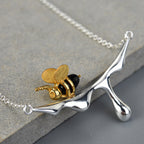 Dripping Honey and Bee Necklace