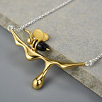 Dripping Honey and Bee Necklace