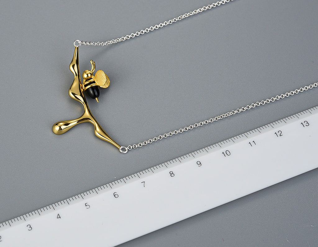 Dripping Honey and Bee Necklace