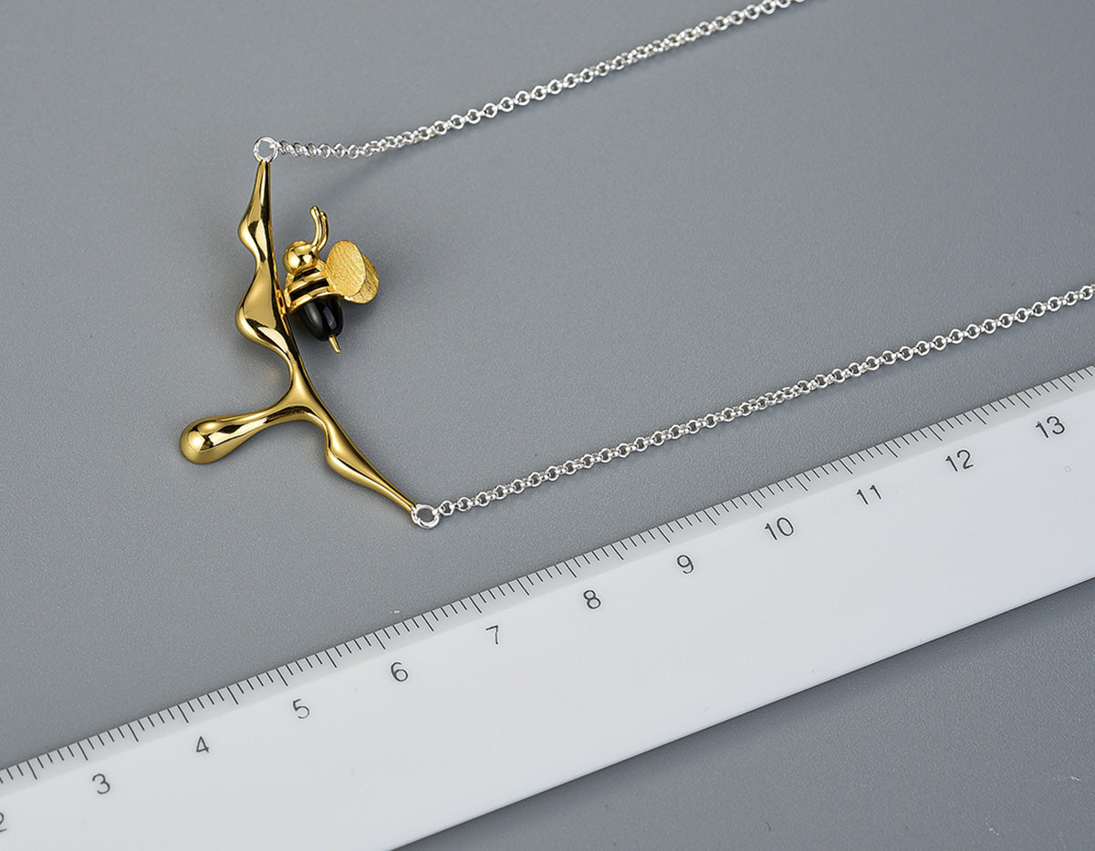 Dripping Honey and Bee Necklace