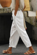 Loose-Fit Wide-Leg Trousers with a Drawstring Waistband