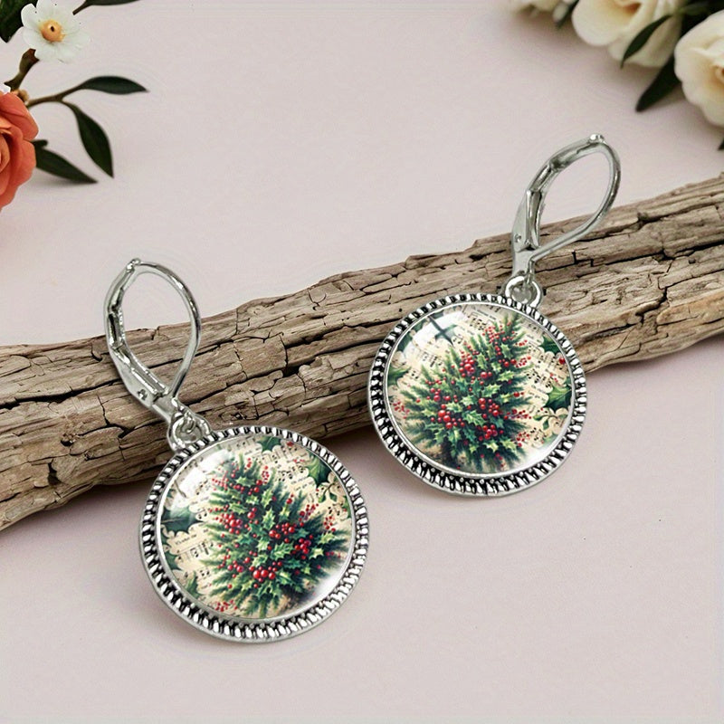 Vintage-Style Christmas Tree Earrings