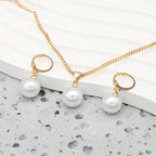 Pearl Pendant Necklace and Earrings Set