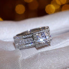 Square Zirconia Ring with Radiant Cut