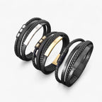 Gevlochten armband met meerdere lagen en kraaldetails