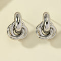 Silver-Plated Geometric Interlocking Hoop Earrings