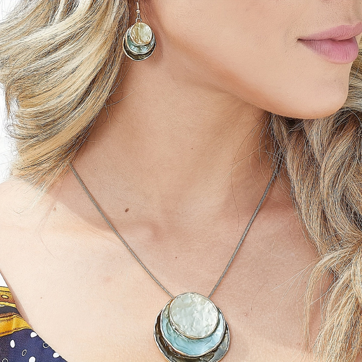 Bohemian drielaagse emaille sieradenset