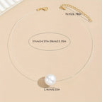 Invisible Fishline Pearl Pendant Necklace