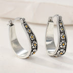 Vintage Hand-Cut Daisy Hoop Earrings