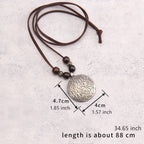 Vintage Zodiac Wooden Bead Pendant Necklace