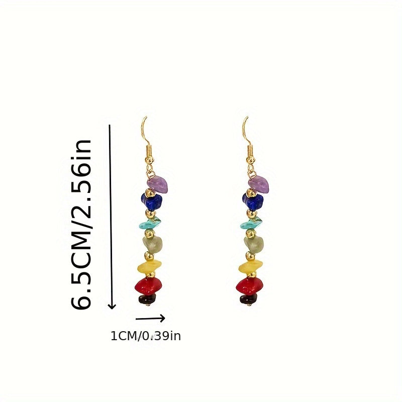 Boho Gemstone Drop Earrings in Many Stones