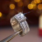 Square Zirconia Ring with Radiant Cut