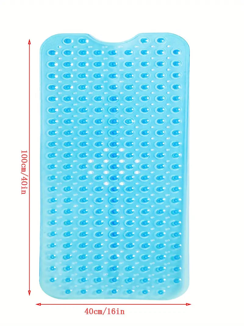 Extra Large PVC Non-Slip Bath Mat with Suction Cups – Solid Colour, Waterproof