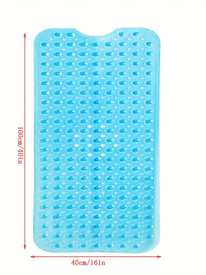Extra Large PVC Non-Slip Bath Mat with Suction Cups – Solid Colour, Waterproof