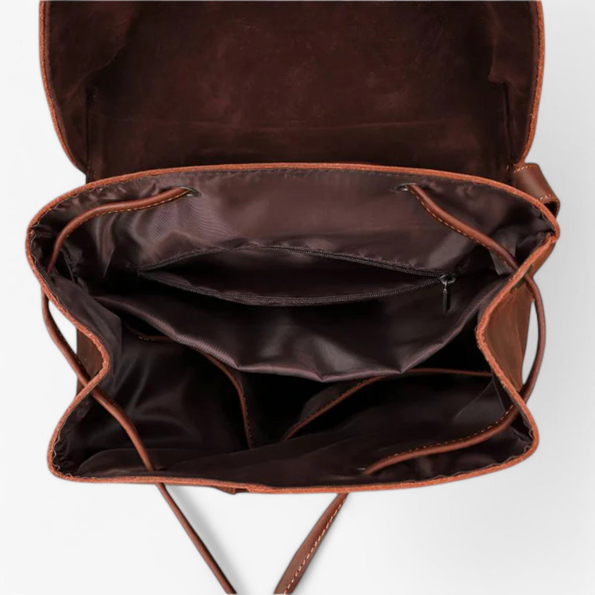 Premium professionele leren laptoprugzak in bruin