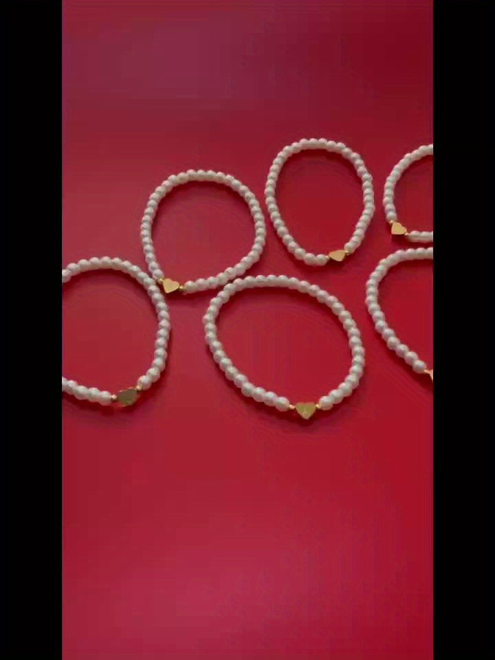 Armband met hart en initiaal van A tot Z