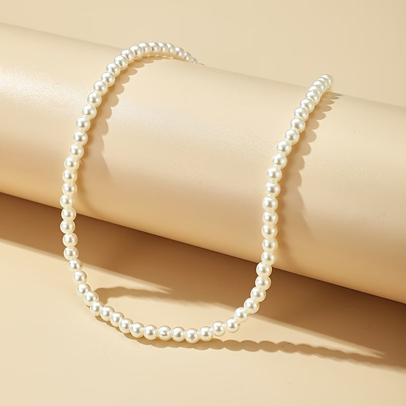 Classic Round Pearl Choker Necklace