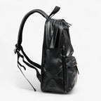 Men's Water-Repellent Black PU Backpack for Commuting