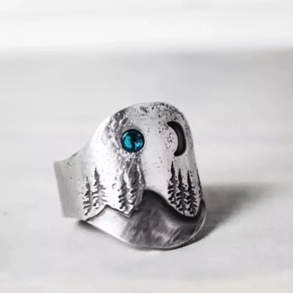 Bos-ring met blauwe maan