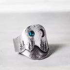 Bos-ring met blauwe maan