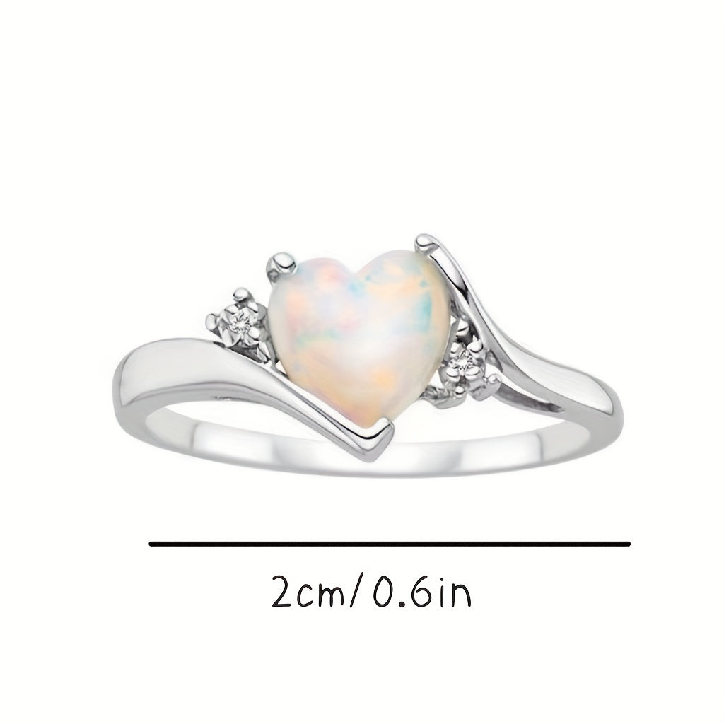 Moonstone Ring in Silver and Blue