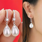 Ovale oorbellen met druppelhanger