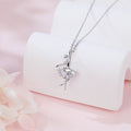 925 Sterling Silver Ballerina Moissanite Pendant with Sparkling Stones