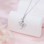 925 Sterling Silver Ballerina Moissanite Pendant with Sparkling Stones