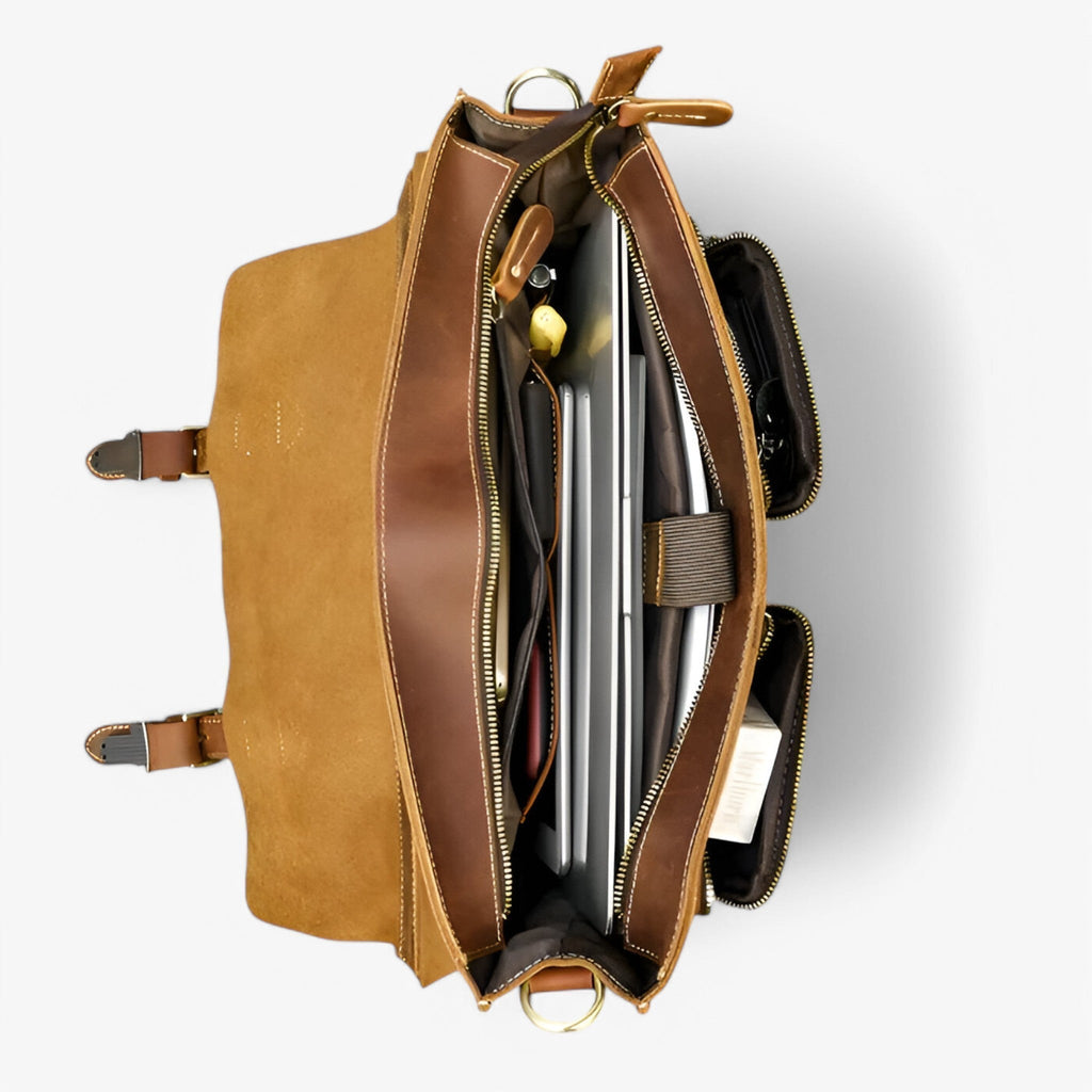 Men's Craftsman-Quality Leather Laptop Briefcase