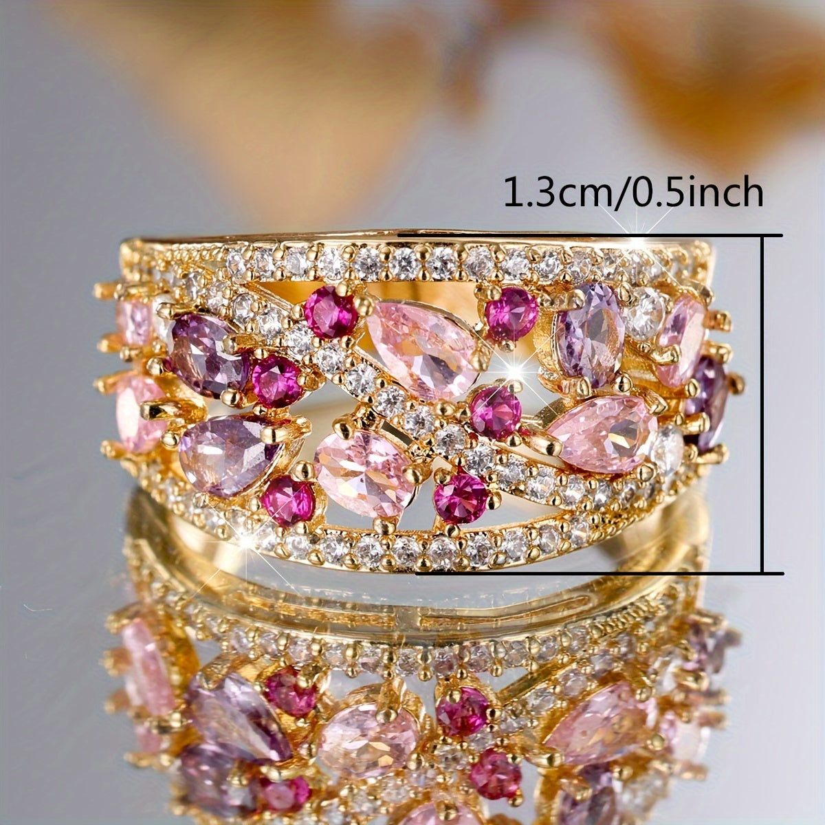 Classic Retro Water Drop Cubic Zirconia Ring