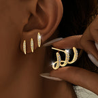 Three-Prong Rhinestone Earrings