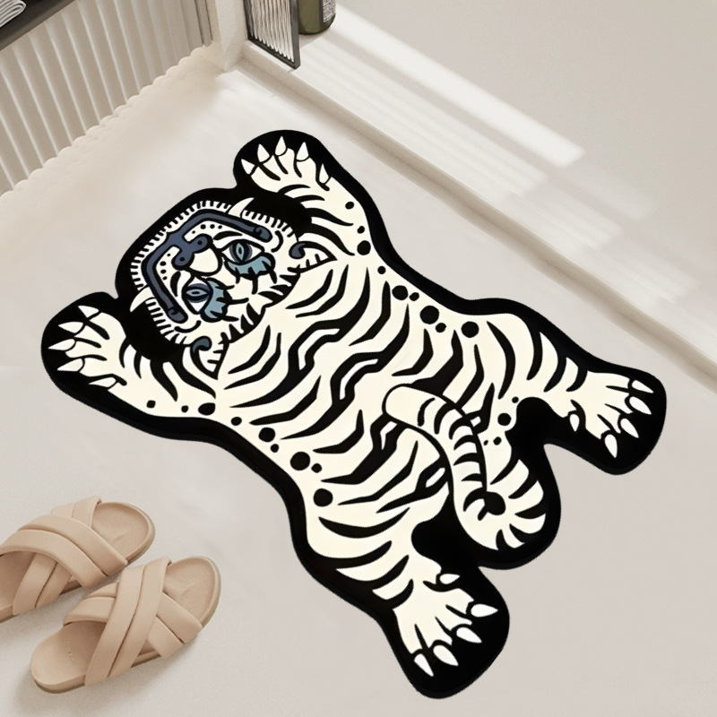 Tiger Print Diatomaceous Earth Floor Mat – Quick-Dry, Non-Slip, Eco-Friendly
