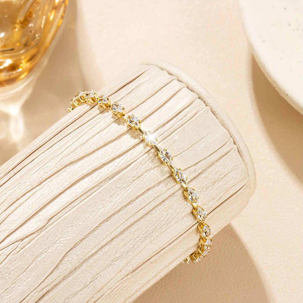 Zirconia Gold-Plated Tennis Bracelet