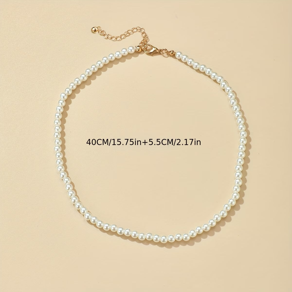 Classic Round Pearl Choker Necklace
