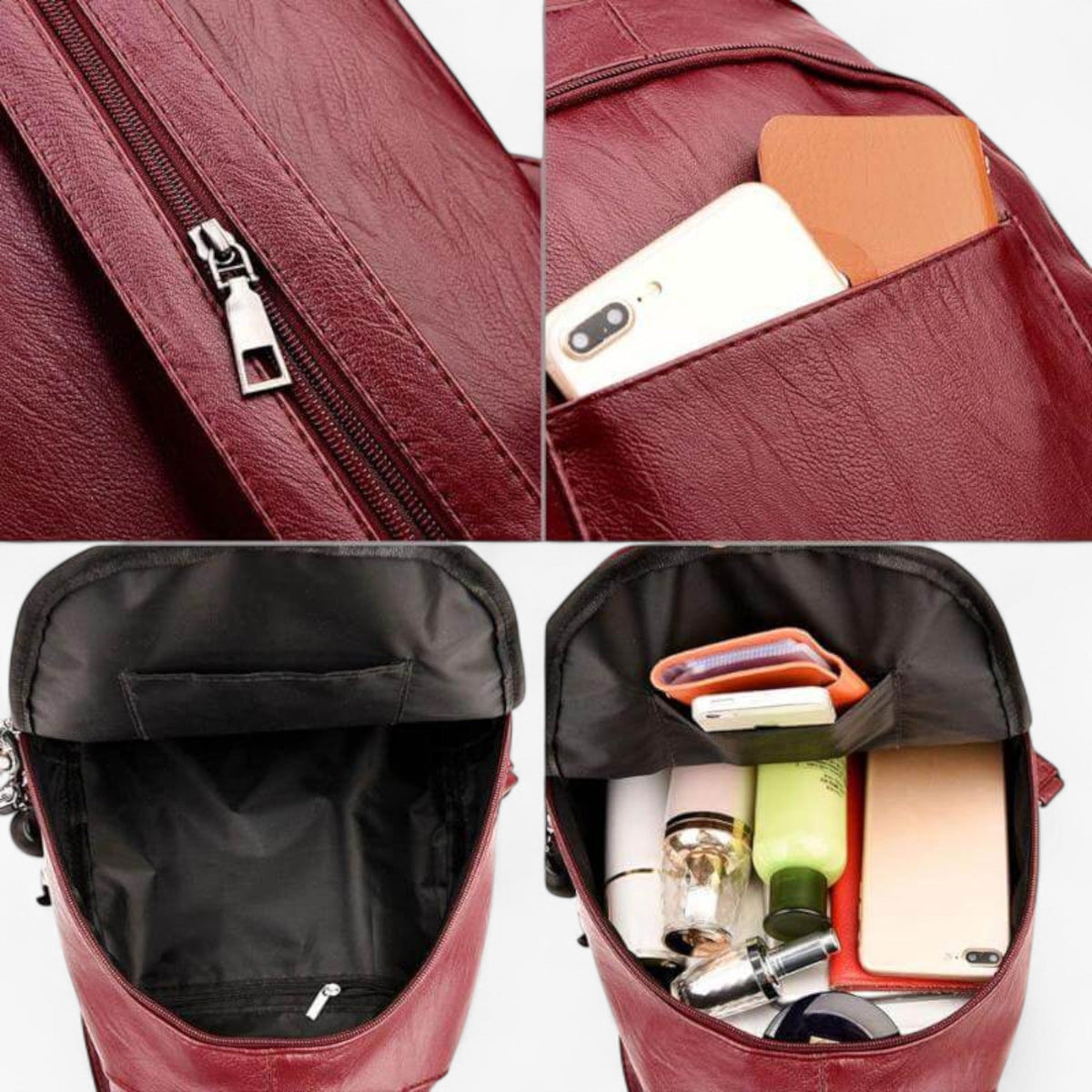 Elegant Soft Leather Backpack That Sits Evenly on Both Shoulders