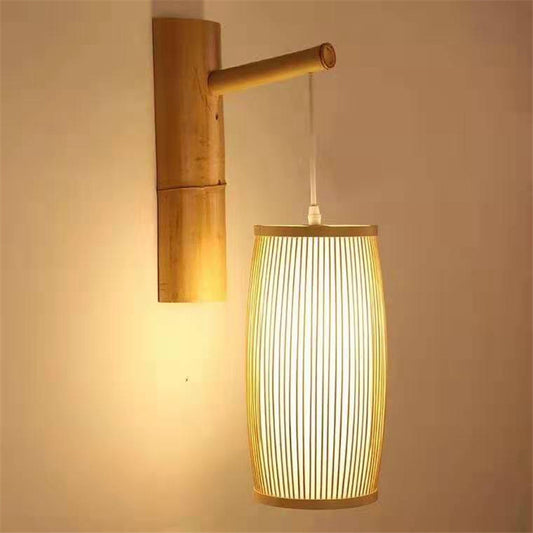 Bamboo Pendant Light – Handwoven Rattan-Style Ceiling Lamp for Dining Room & Bedroom