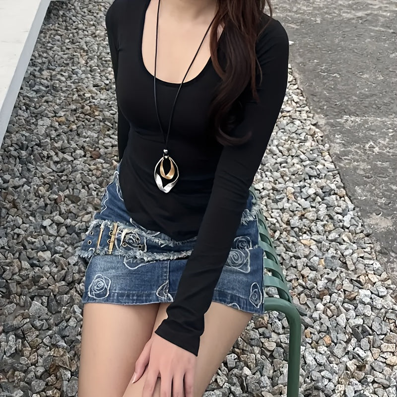 Modern Mixed-Metal Abstract Pendant Necklace