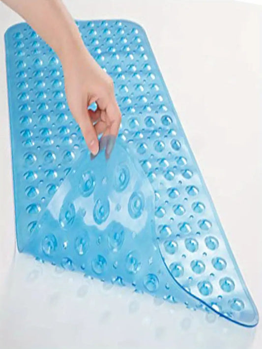 Extra Large PVC Non-Slip Bath Mat with Suction Cups – Solid Colour, Waterproof