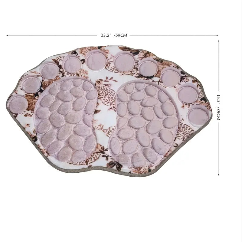 Cobblestone Embossed Non-Slip Bathroom Rug – Polyester, 39x59cm